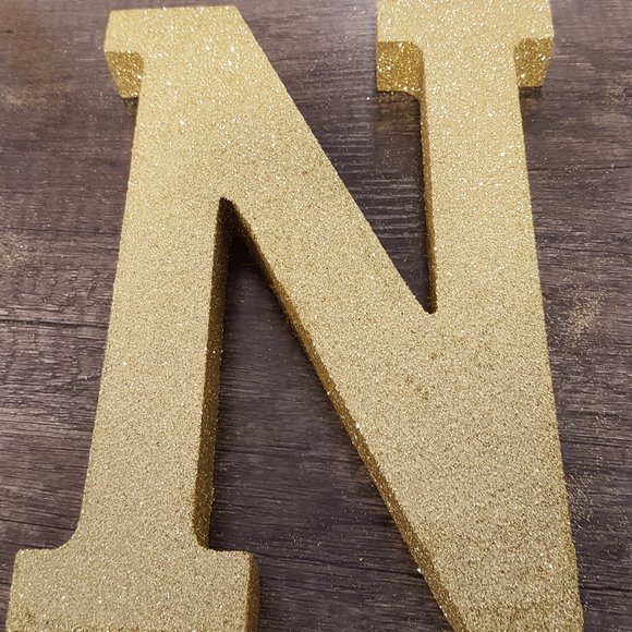 Gold Glitter Letter "N" - Picture 1 of 2